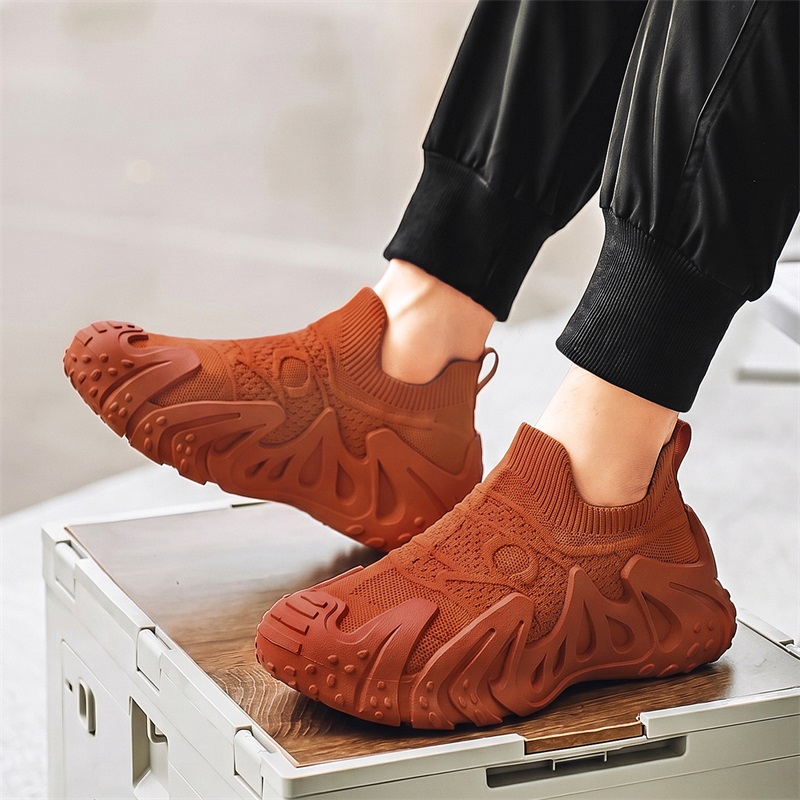 Men Orange Slip on Knit Sock S - đánh giá và giá Running Gear On